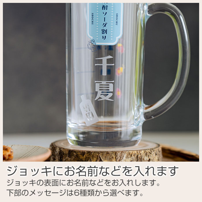 ジョッキにお名前などを入れます